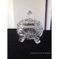 Crystal glass sugar bowl with leg